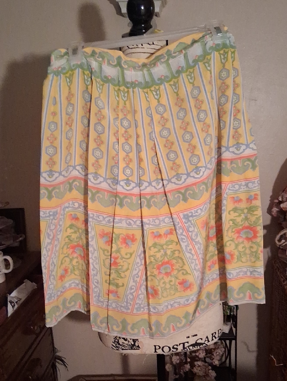 Valentino Garavani Yellow Floral Circle Skirt with Pastel Accents Size 2-4